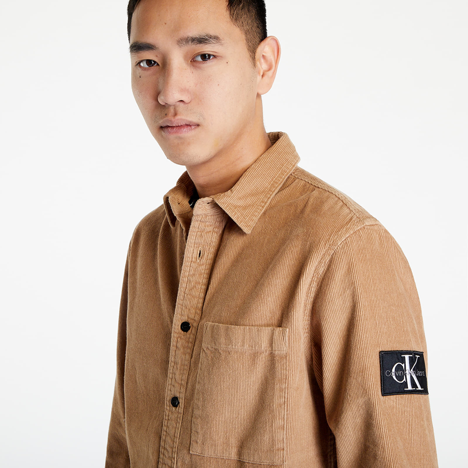 Srajce  Calvin Klein Jeans Monologo Badge Cordu Timeless Camel