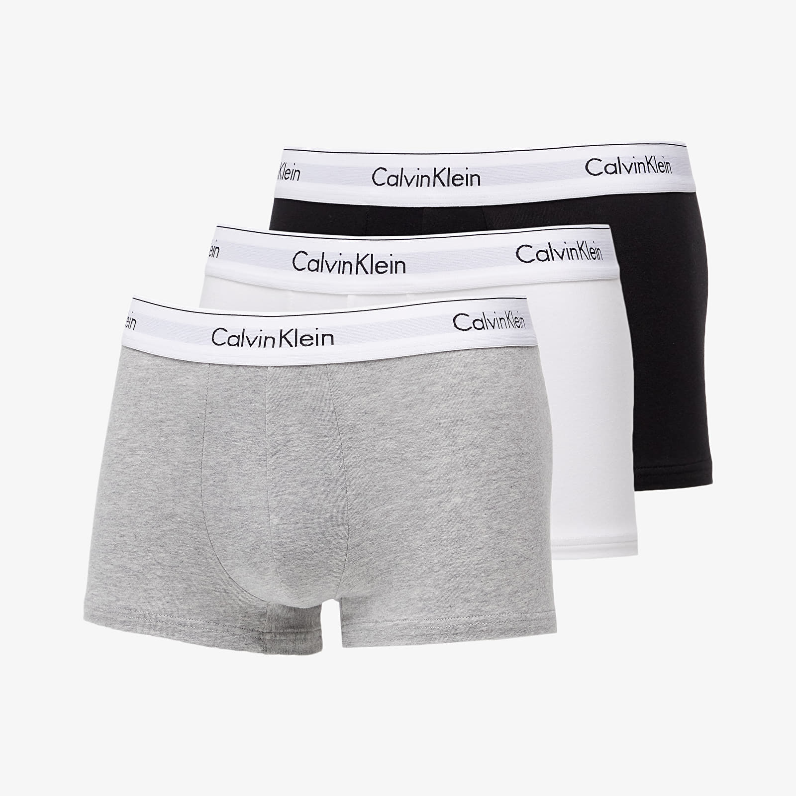Trenky Calvin Klein Modern Cotton Stretch Trunk 3-Pack Black/ White/ Grey Heather XXL