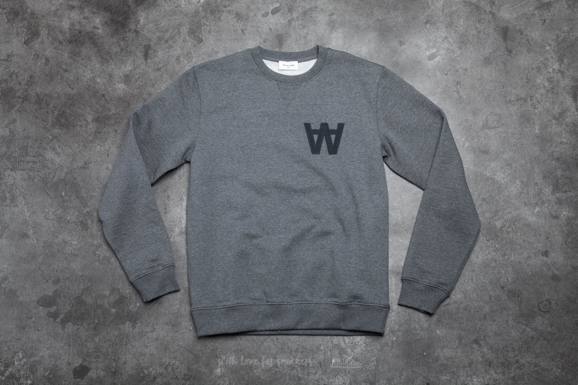 Hoodies and sweatshirts WOOD WOOD Houston Knitted Sweatshirt AA Dark Grey Melange