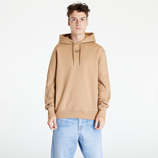 Bluzy i swetry Calvin Klein Jeans Stacked Logo Hoodie Timeless Camel |  Footshop
