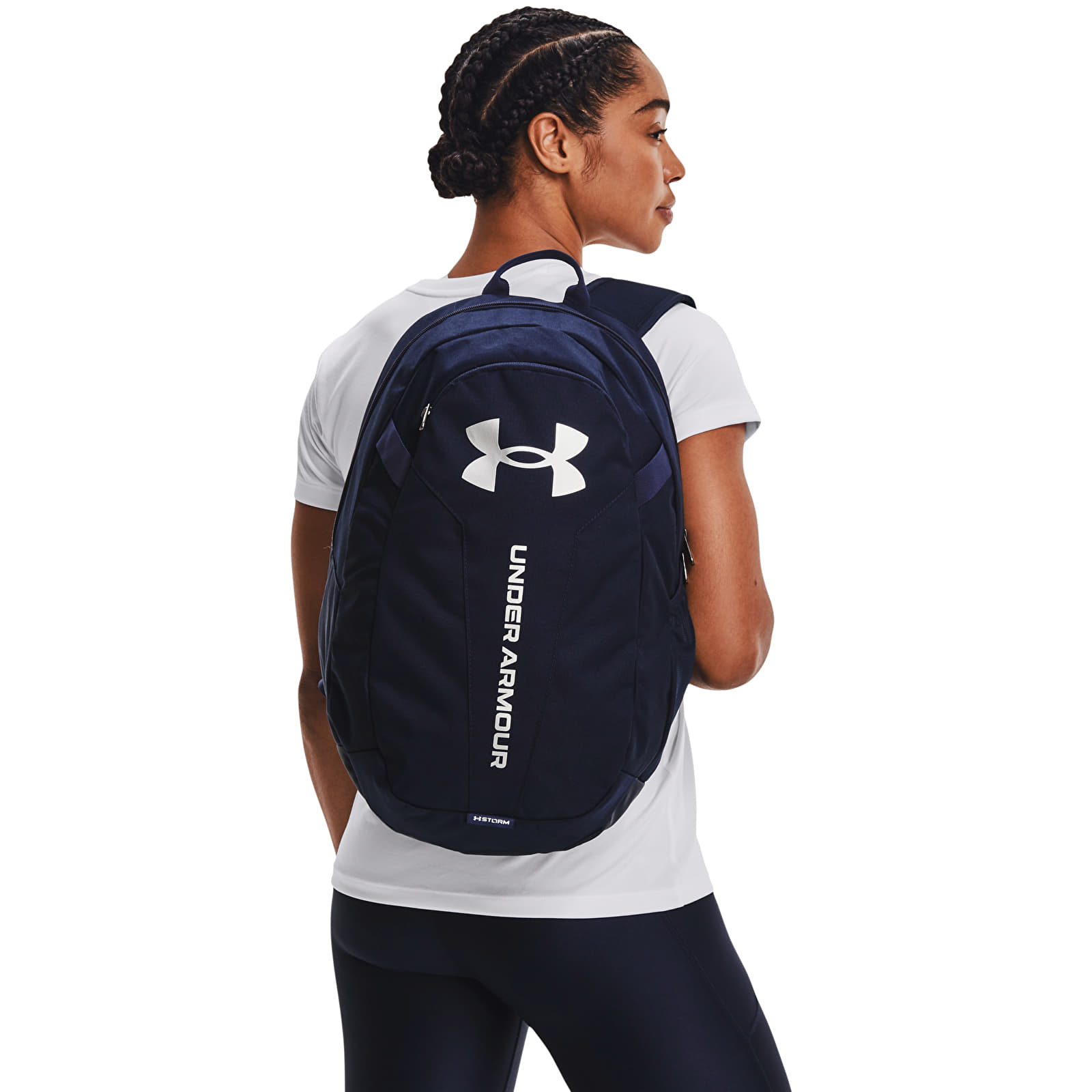 Plecaki Under Armour Hustle Lite Backpack Midnight Navy/ Midnight Navy/ Metallic Silver
