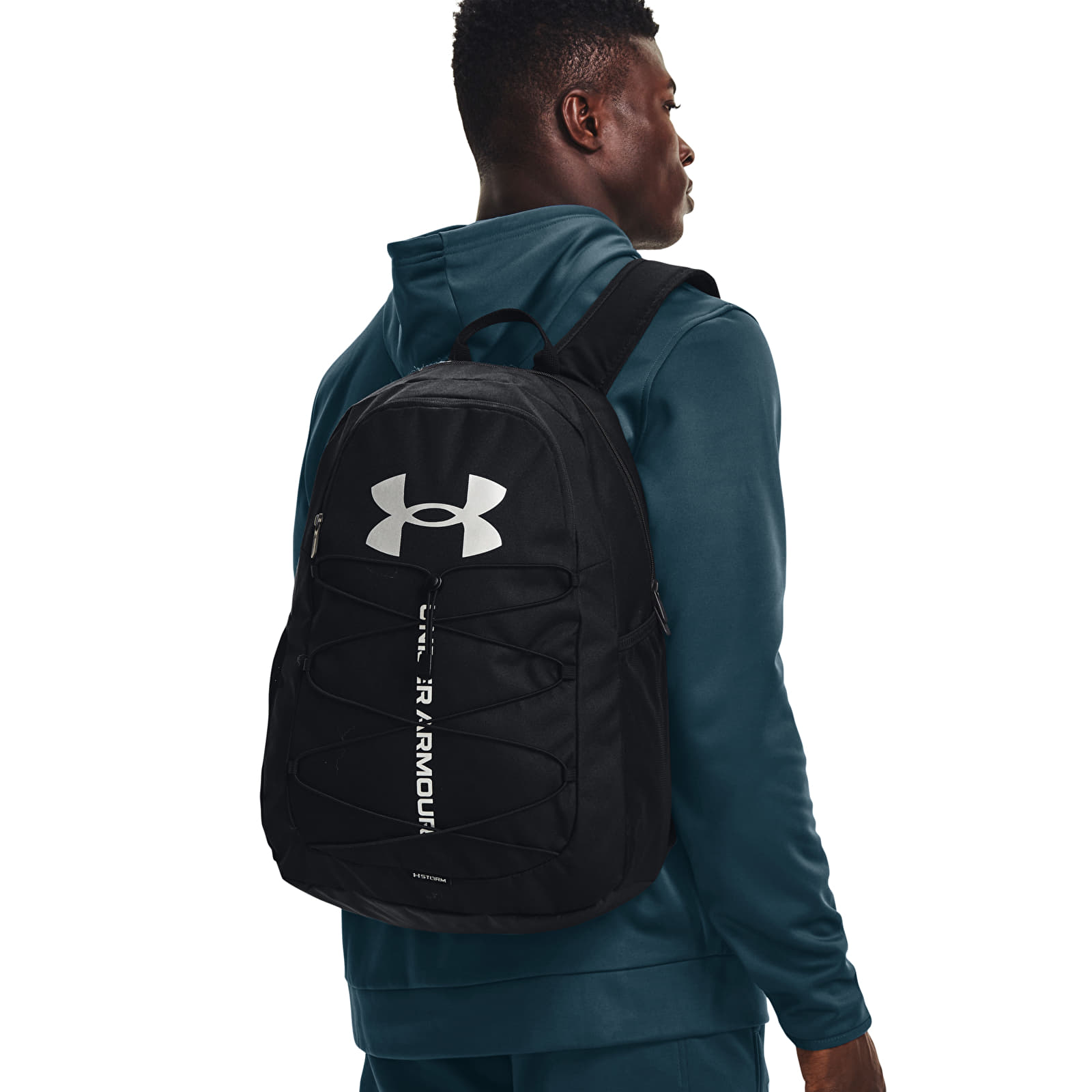 Batohy Under Armour Hustle Sport Backpack Black/ Black/ Silver