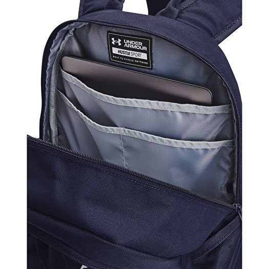 Under armour hustle top backpack midnight navy