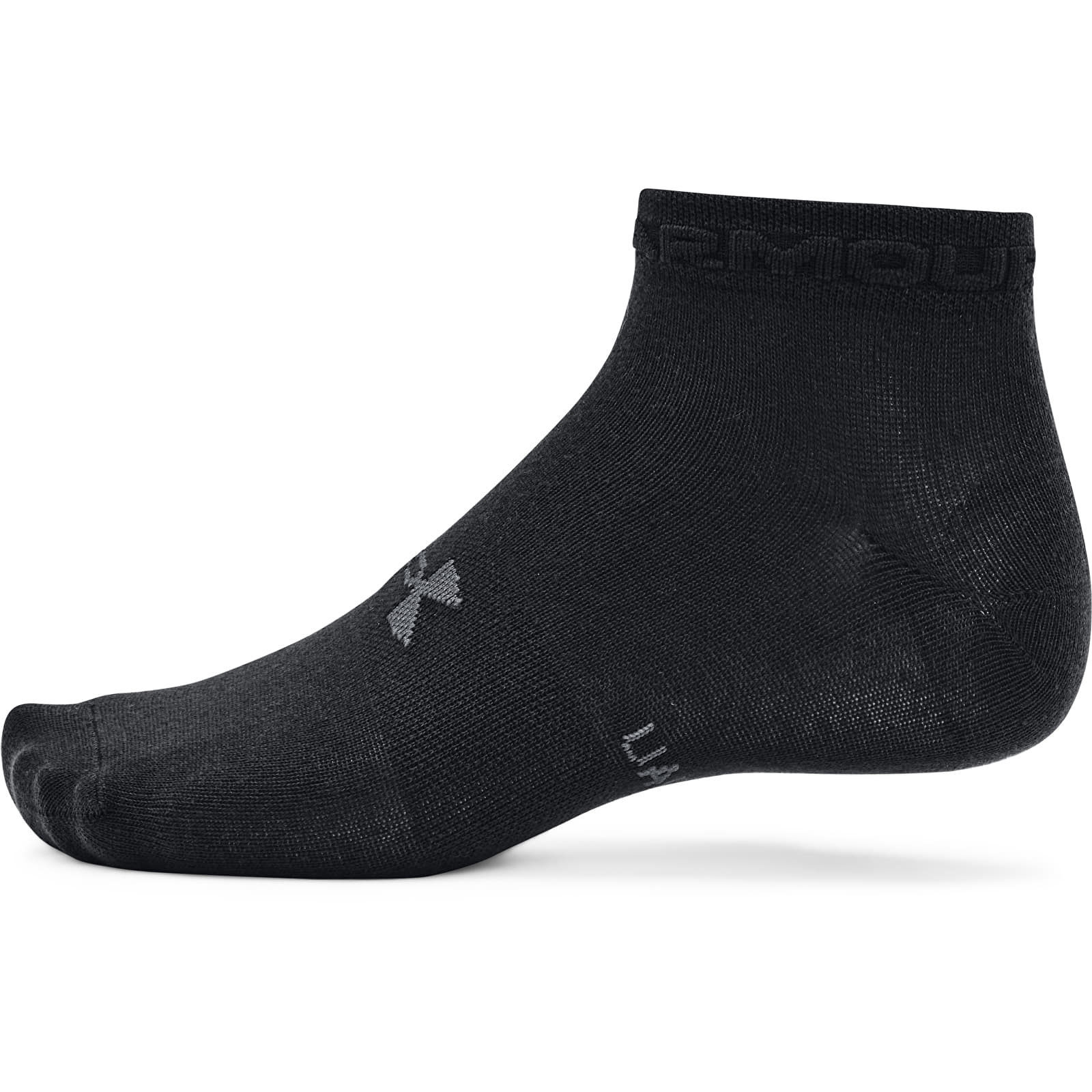 Under Armour Essential Low Cut 3-Pack Socks Black/ Black/ Pitch Gray - 1 | YEO