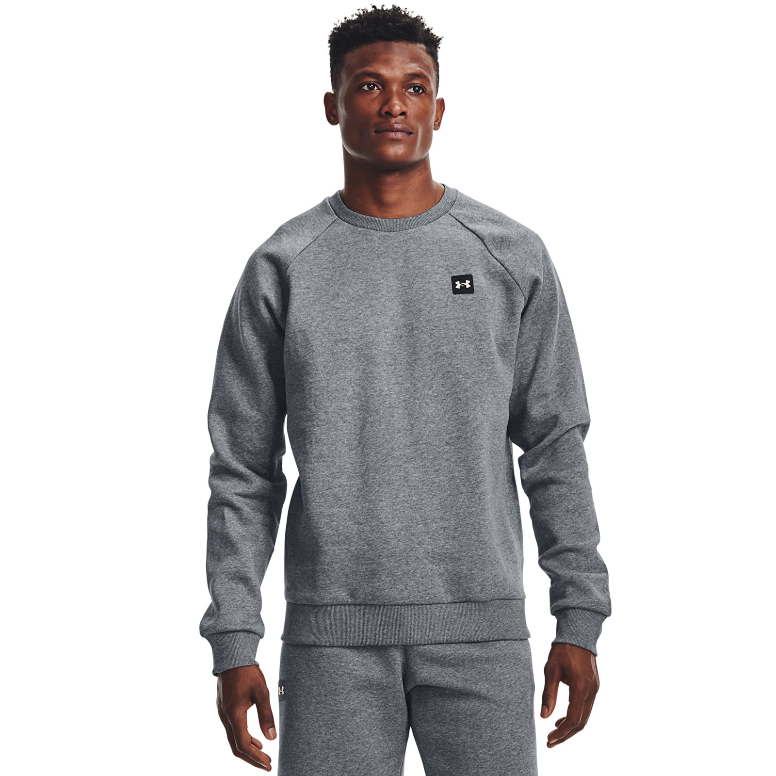 Hanorac Under Armour Rival Fleece Crew Gray/ Onyx White