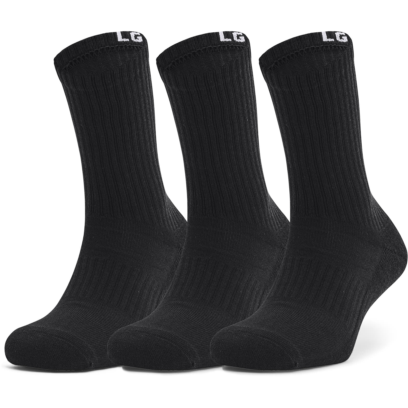 Under Armour Core Crew 3 Pack Socks Black/ White XL