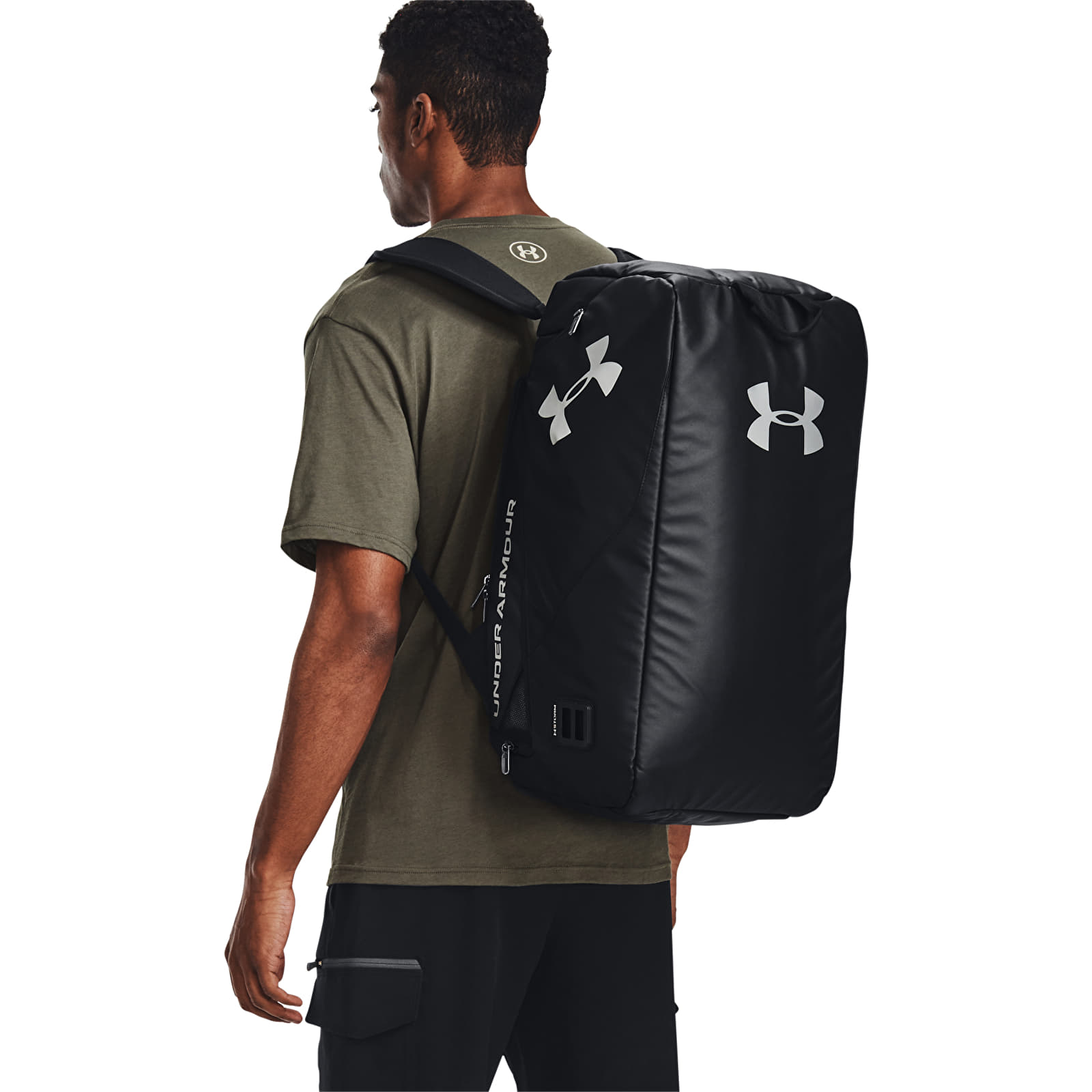 Umhängetaschen Under Armour Contain Duo SM Duffle Black/ Metallic Silver