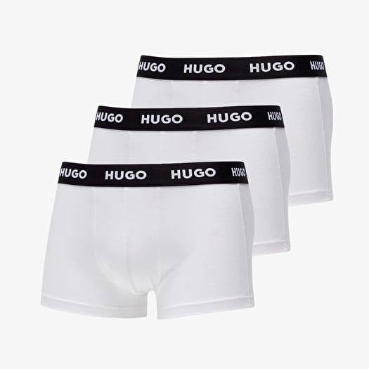 Trenky Hugo Boss Logo-Waistband Trunks 3-Pack White