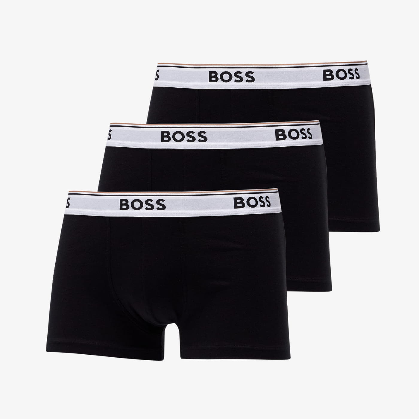 Pantaloncini Hugo Boss Stretch-Cotton Trunks With Logo Waistbands 3-Pack Black