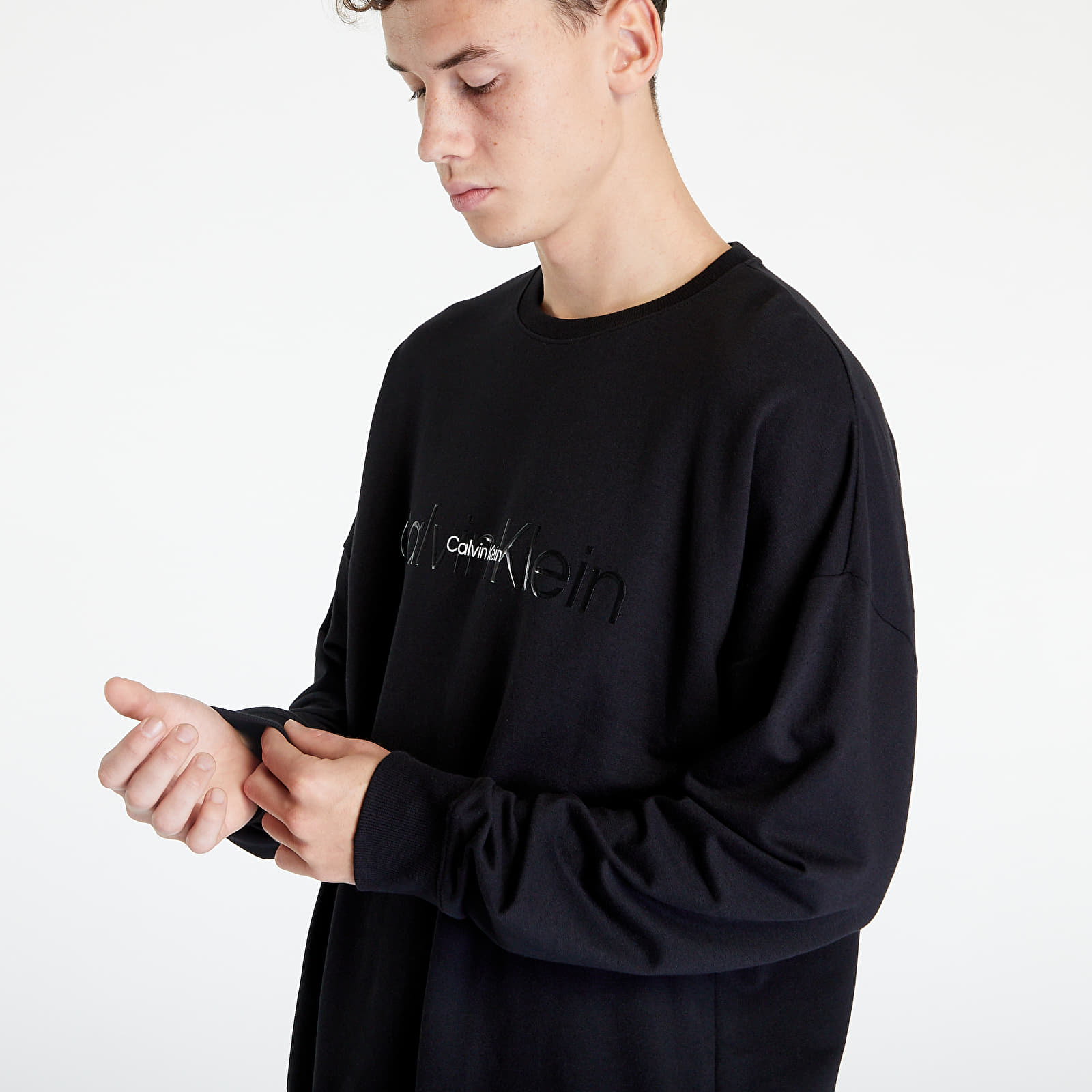 Sweatshirts Calvin Klein Embossed Icon Lounge L/S Sweatshirt Black