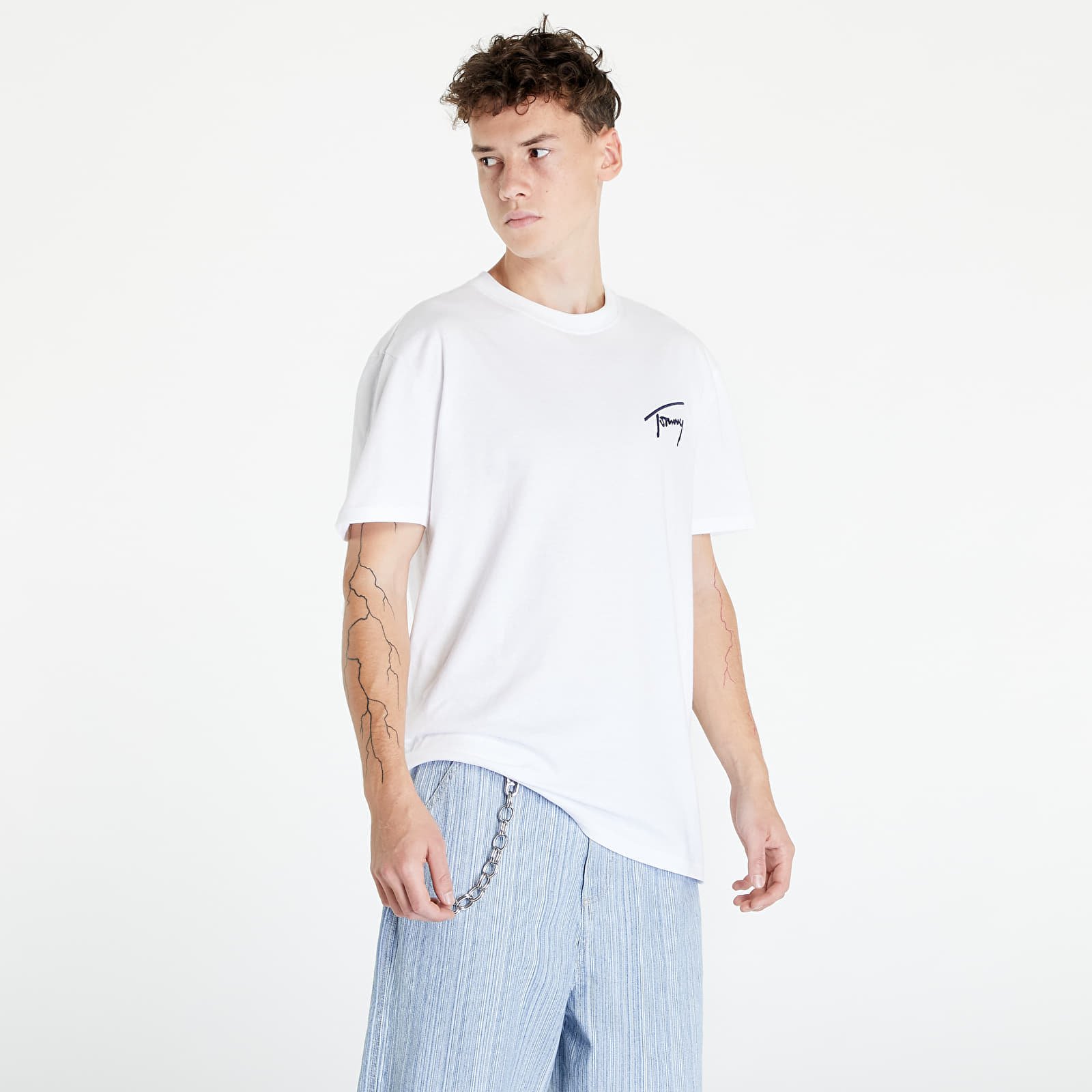 Koszulki Tommy Jeans TJM Tommy Signature Tee White