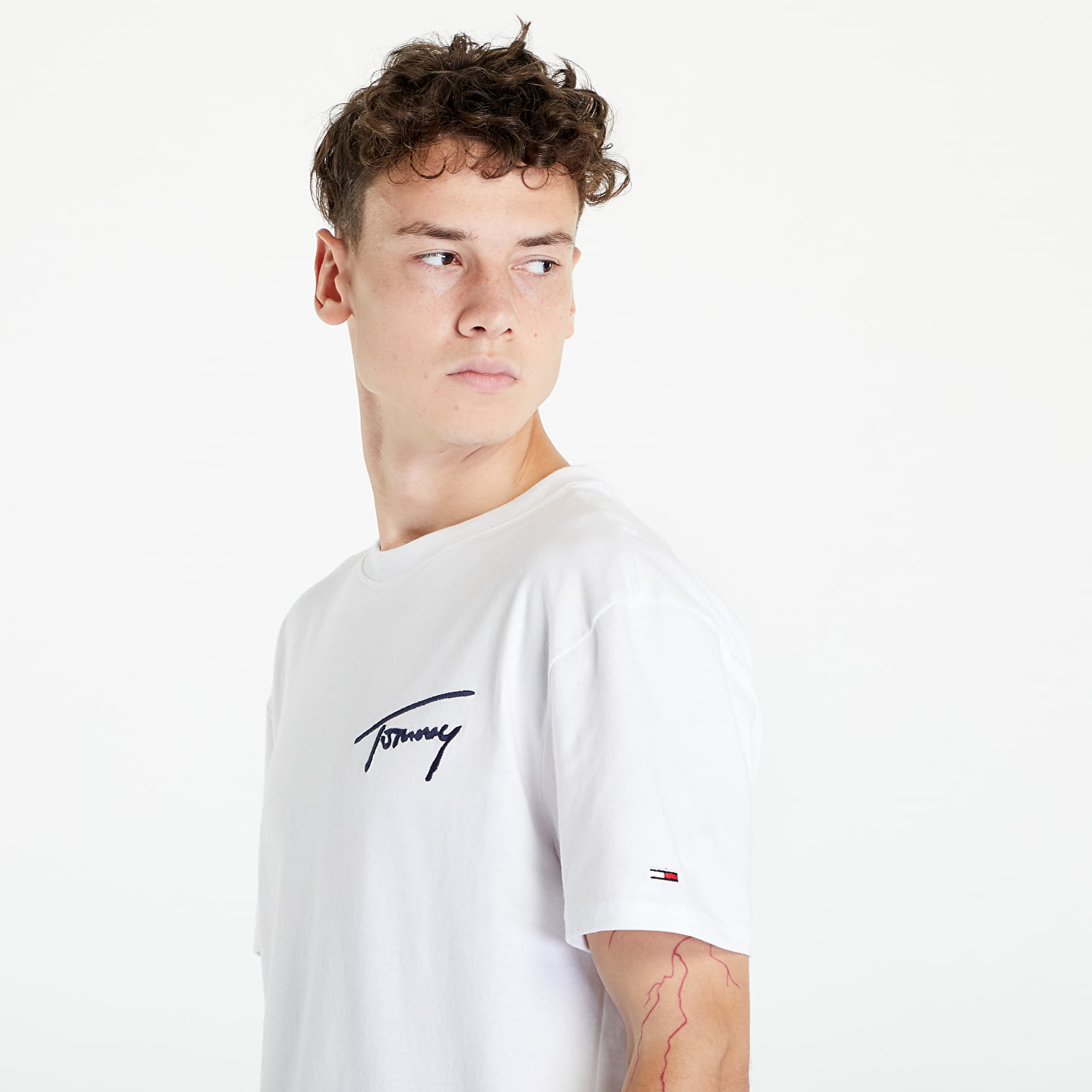Koszulki Tommy Jeans TJM Tommy Signature Tee White