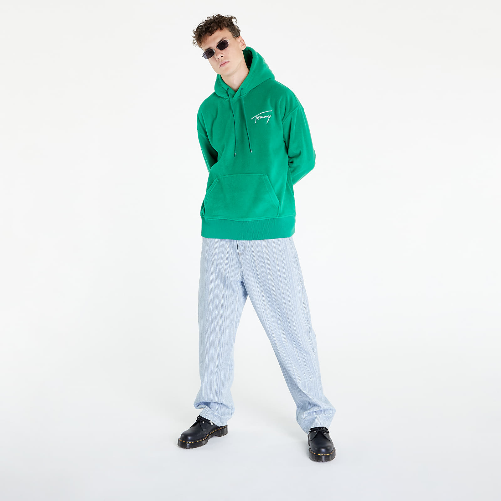 Sudaderas Tommy Jeans Relaxed Polar Signa Hoodie Green