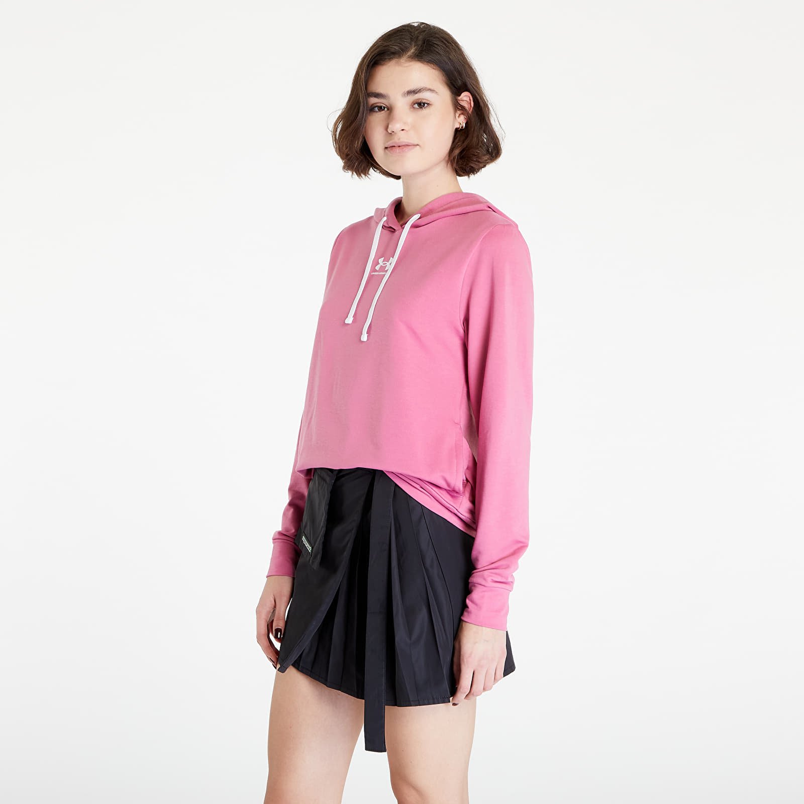 Hanorace și bluze Under Armour Rival Terry Hoodie Pace Pink/ White