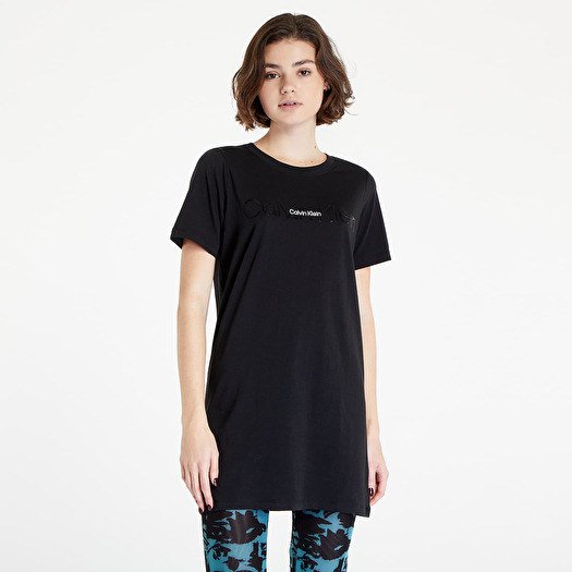 Pyjamas Calvin Klein Embossed Icon Lounge S/S Nightshirt Black