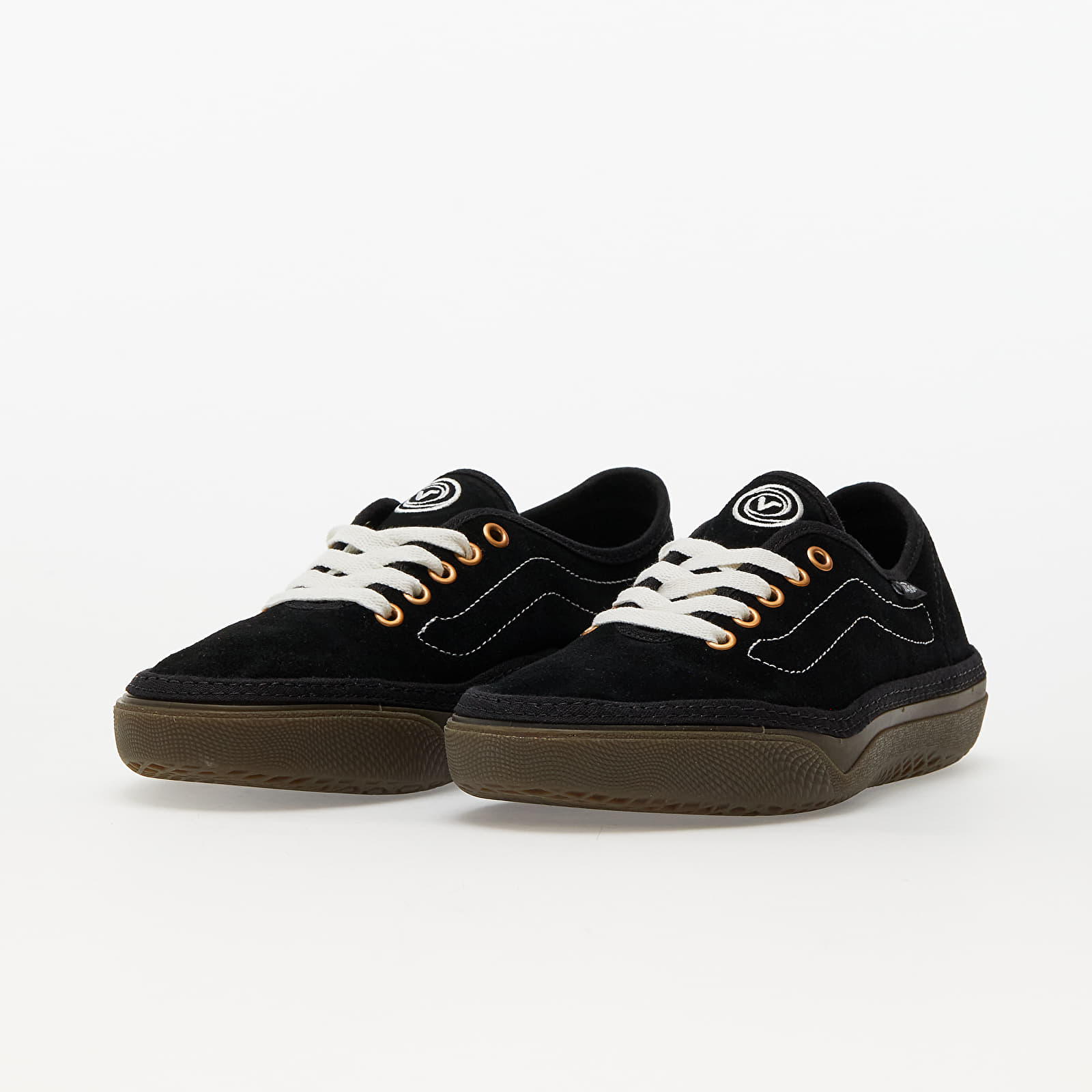 Încălțăminte și sneakerși pentru bărbați Vans Circle Vee SE Suede Black/ Gum