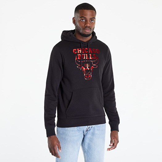 Sudaderas New Era NBA Foil Print Hoody Chicago Bulls Black/ FDR