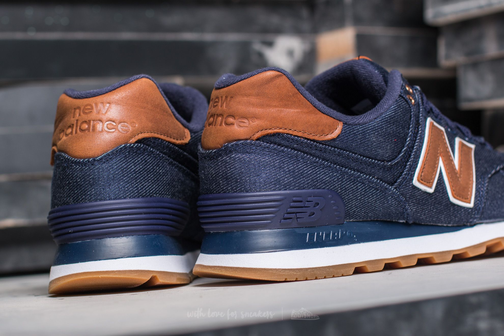 Men s shoes New Balance 574 Navy Brown Footshop