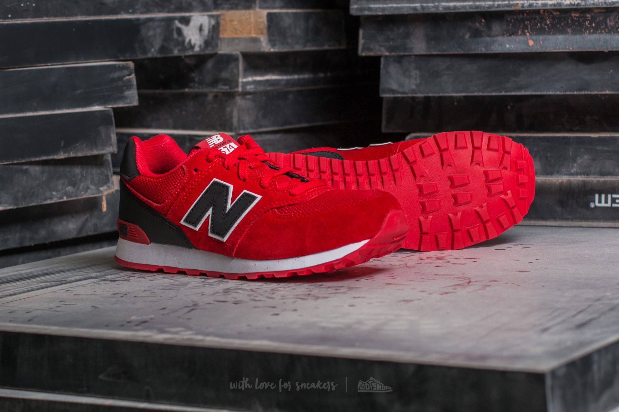 Gyerek sneakerek and cipők New Balance 574 Red/ Black