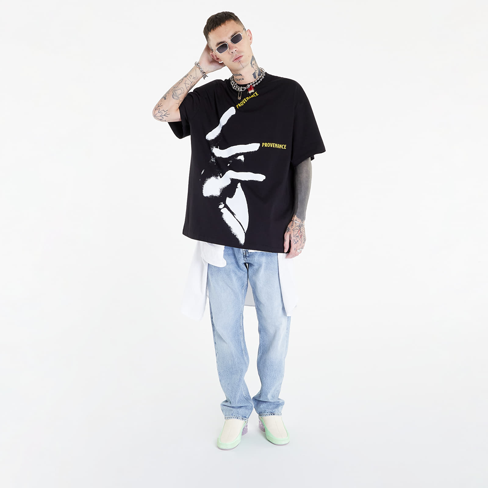 Tricouri  RAF SIMONS Overzised T-Shirt With Nails Print Front And Back Black
