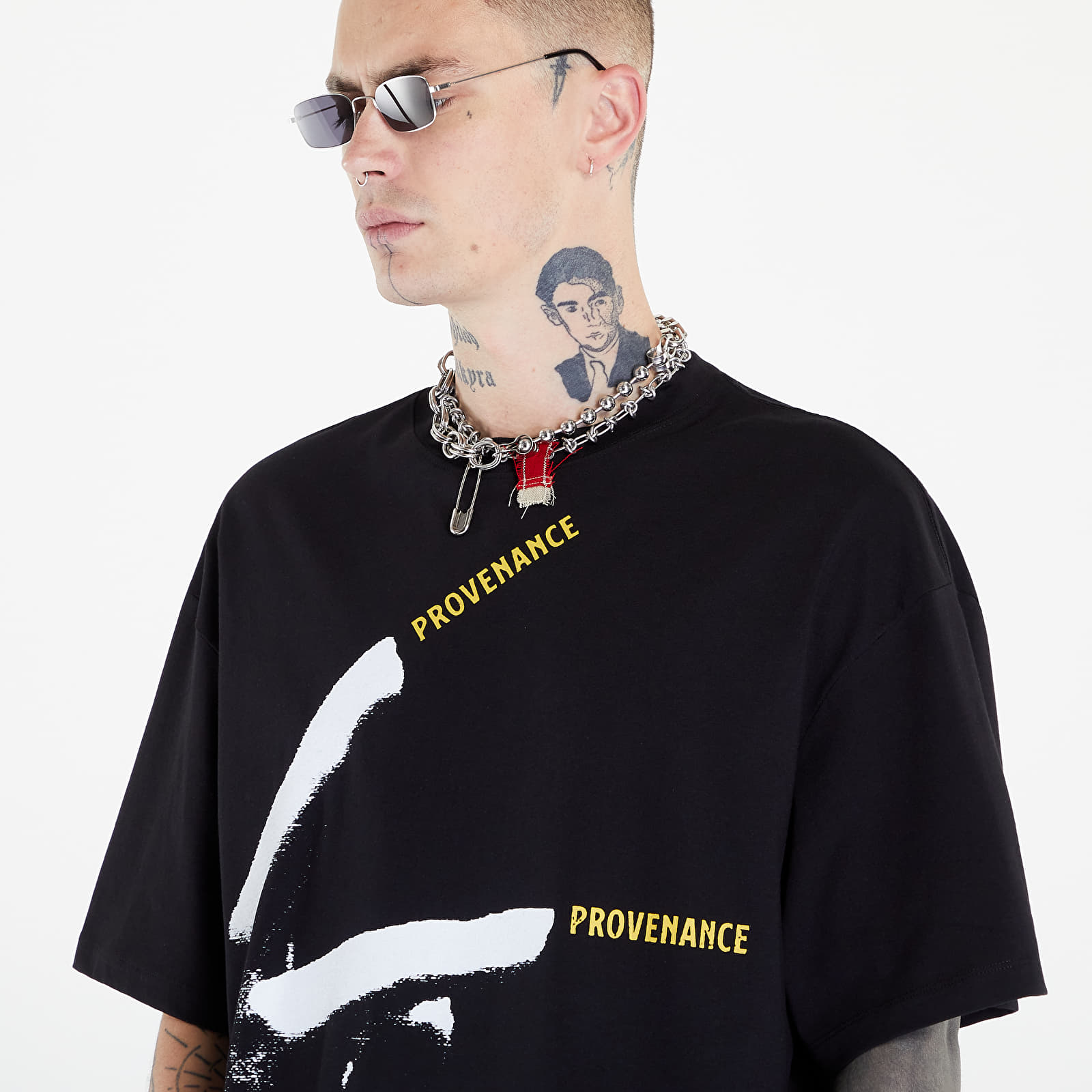 Tricouri  RAF SIMONS Overzised T-Shirt With Nails Print Front And Back Black