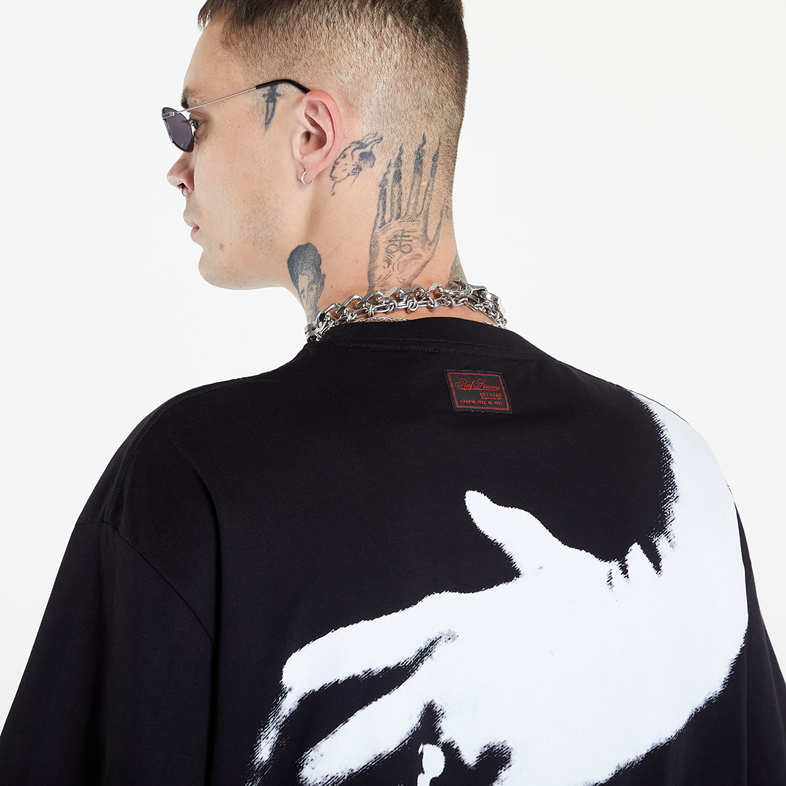 Tricouri  RAF SIMONS Overzised T-Shirt With Nails Print Front And Back Black