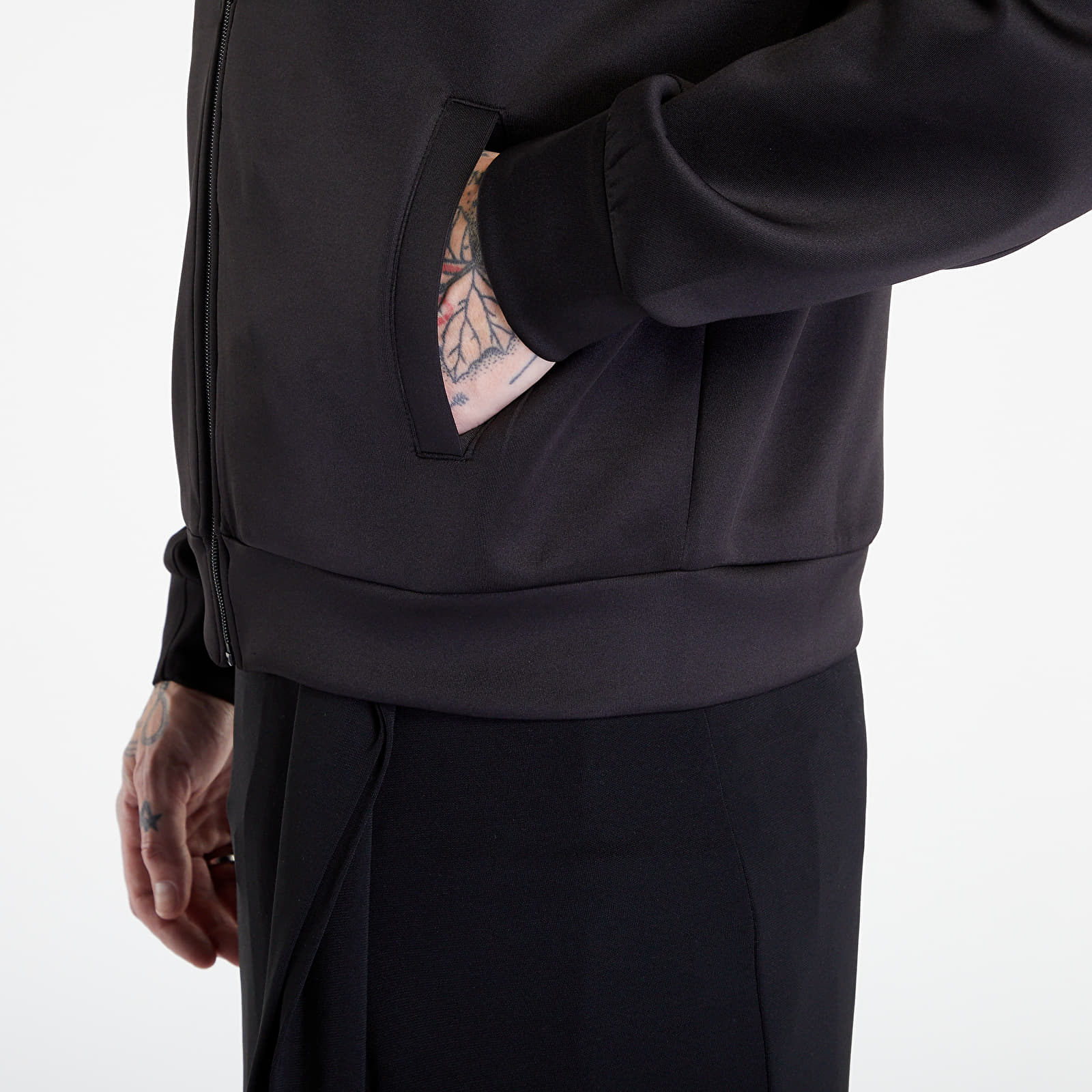 Felpe RAF SIMONS Zip Up Track Jacket With Strom Flap Black