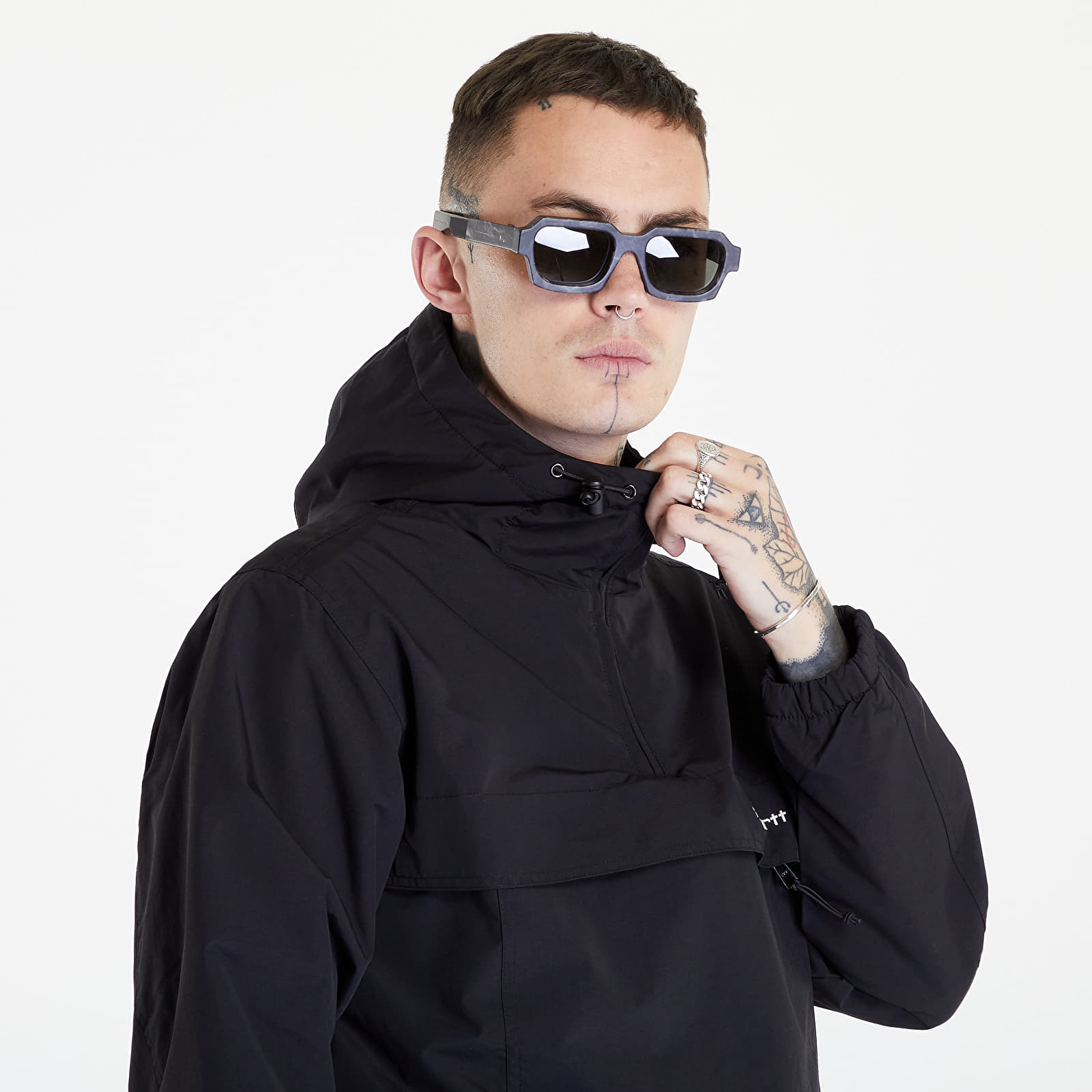 Якета и палта Carhartt WIP Windbreaker Pullover Black/ White