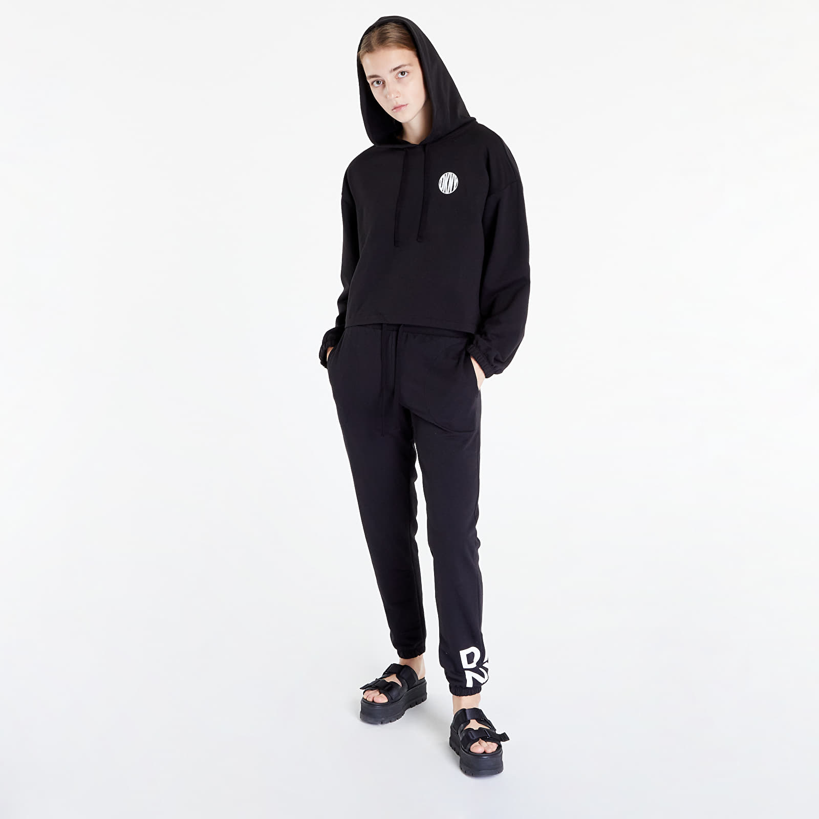 Mikiny DKNY Intimates City Vibes L/S Hoodie Pyjama Black