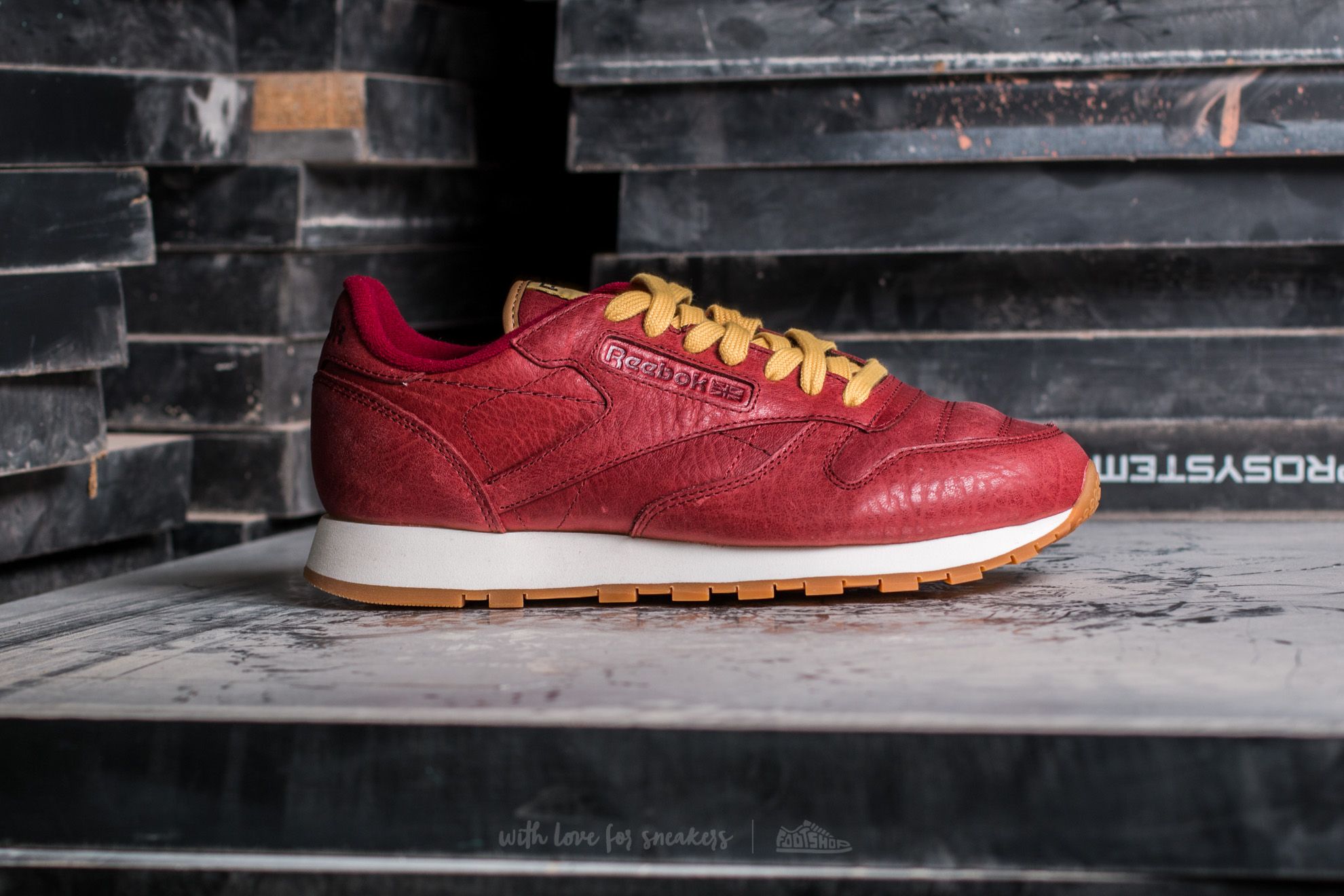 Herresko Reebok Classic Leather Boxing Rugged Maroon/ Chalk-Gum