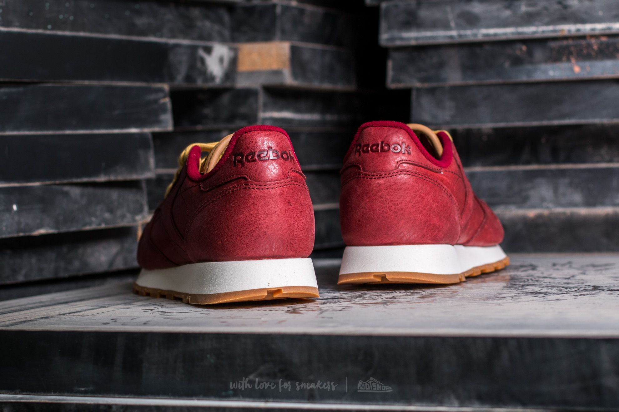 Herresko Reebok Classic Leather Boxing Rugged Maroon/ Chalk-Gum