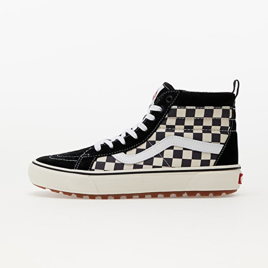 Men s shoes Vans SK8 Hi MTE 1 Black White Checkerboard Footshop