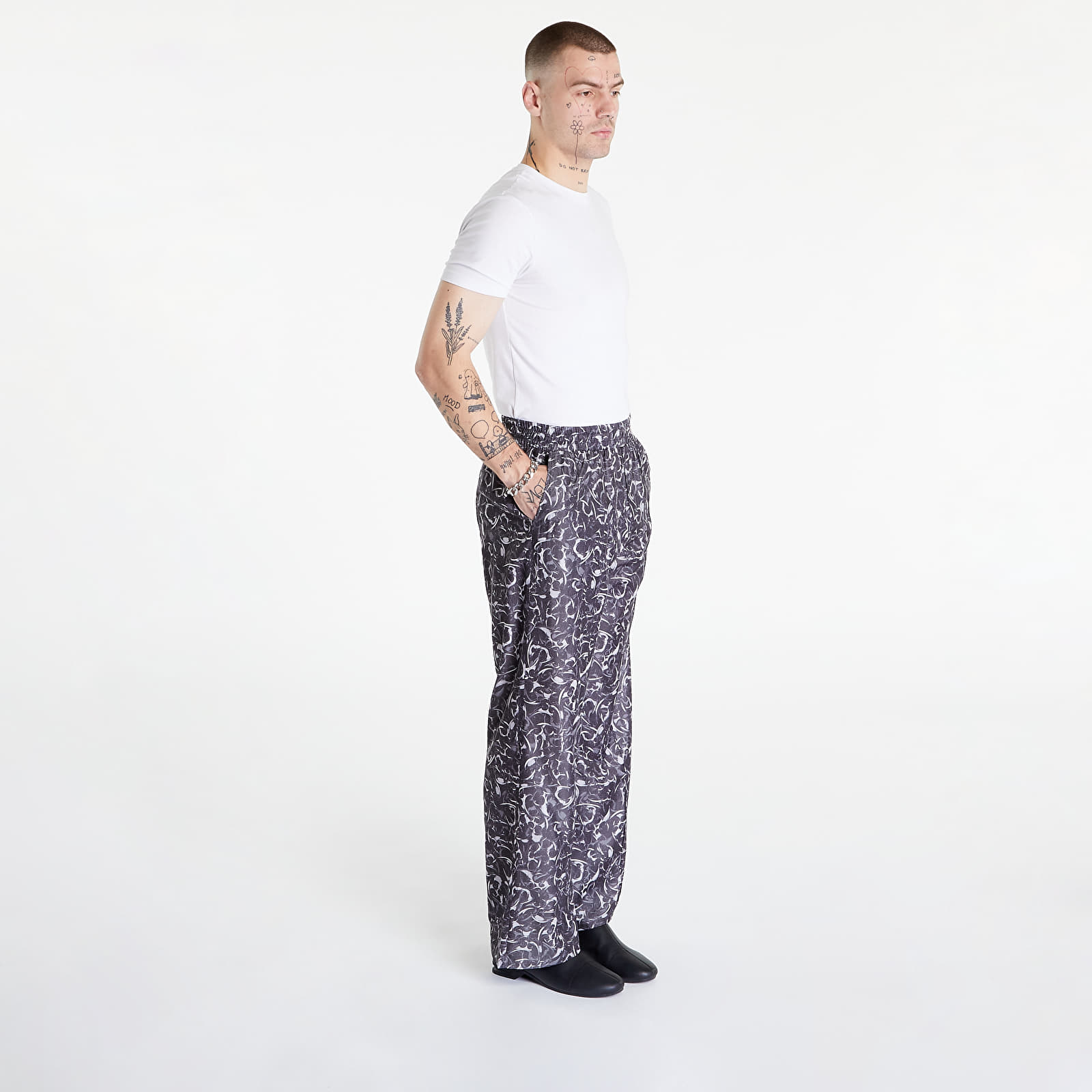 Spodnie Han Kjøbenhavn Printed Viscose Loose Trousers Silver