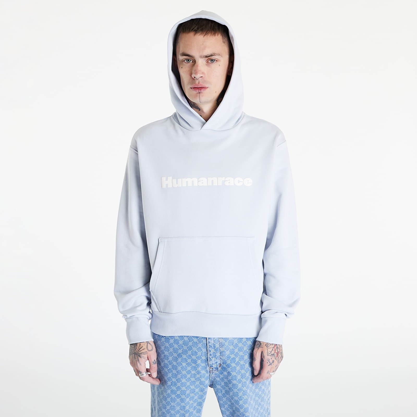 Sweatjacken und Sweatshirts adidas Originals Pharrell Williams Basics Hoodie (Gender Neutral) Halo Blue