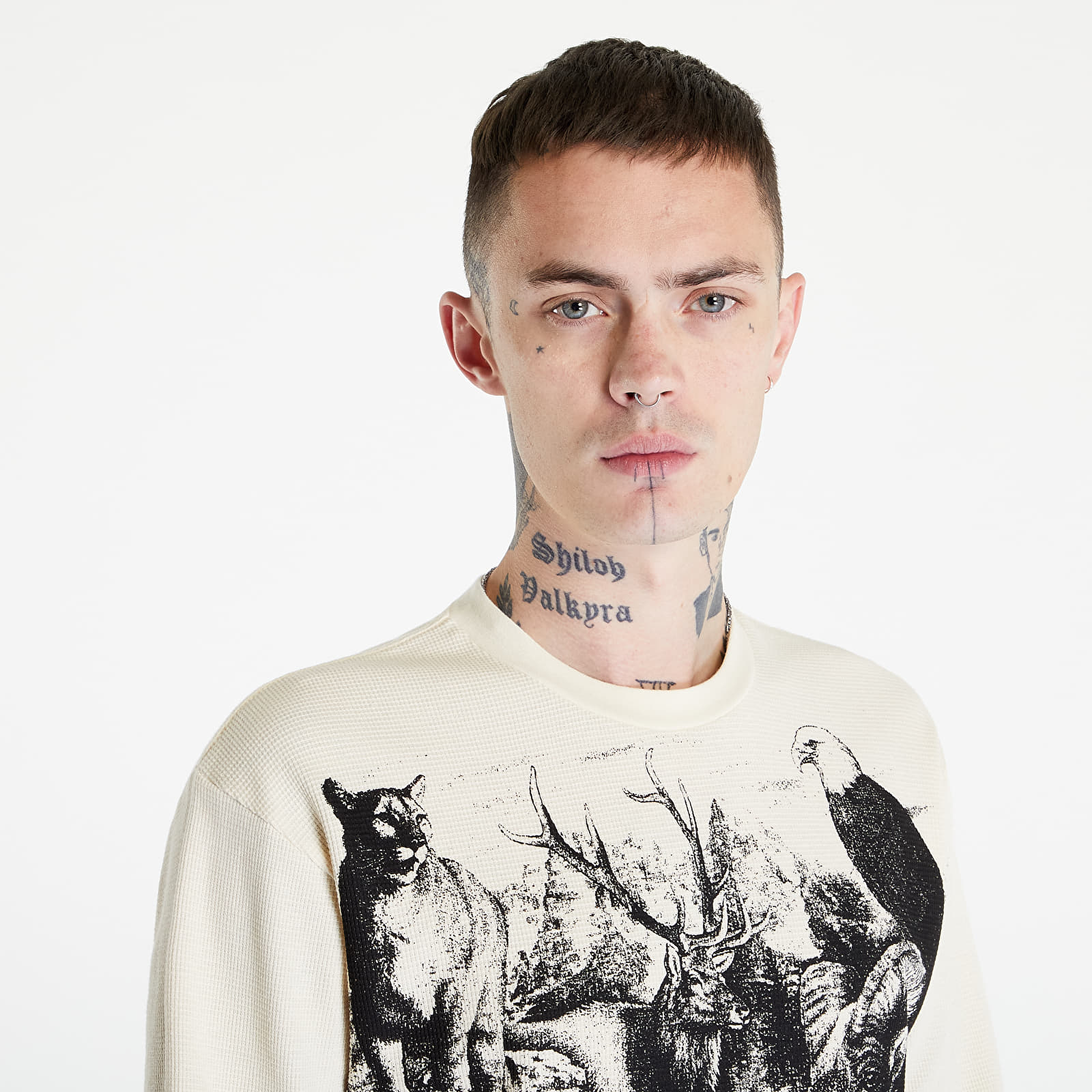 T-shirts PLEASURES Revival Thermal Long Sleeve Natural (P22F020