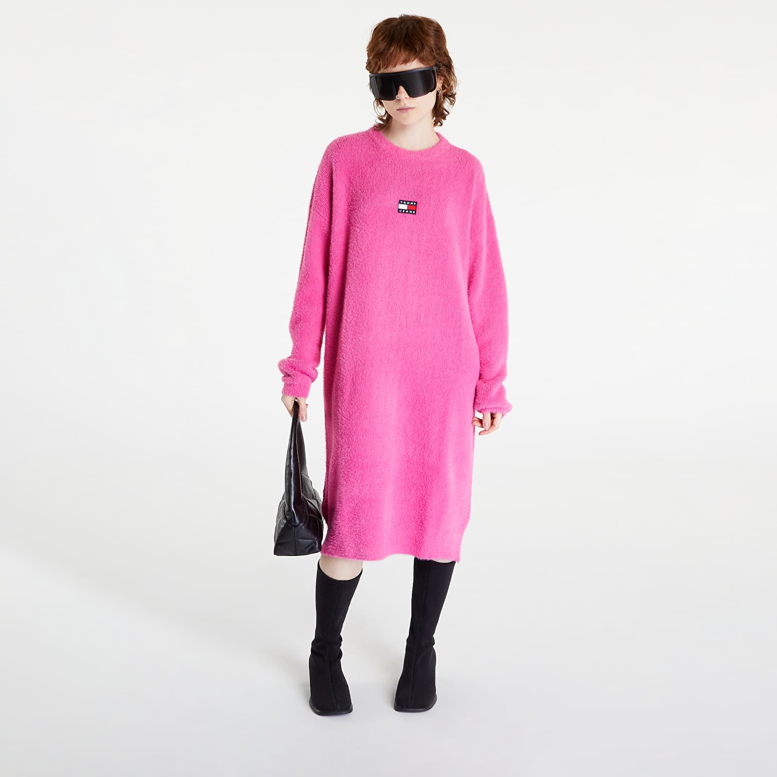  Jurken Tommy Jeans Furry Sweater Dress Pink