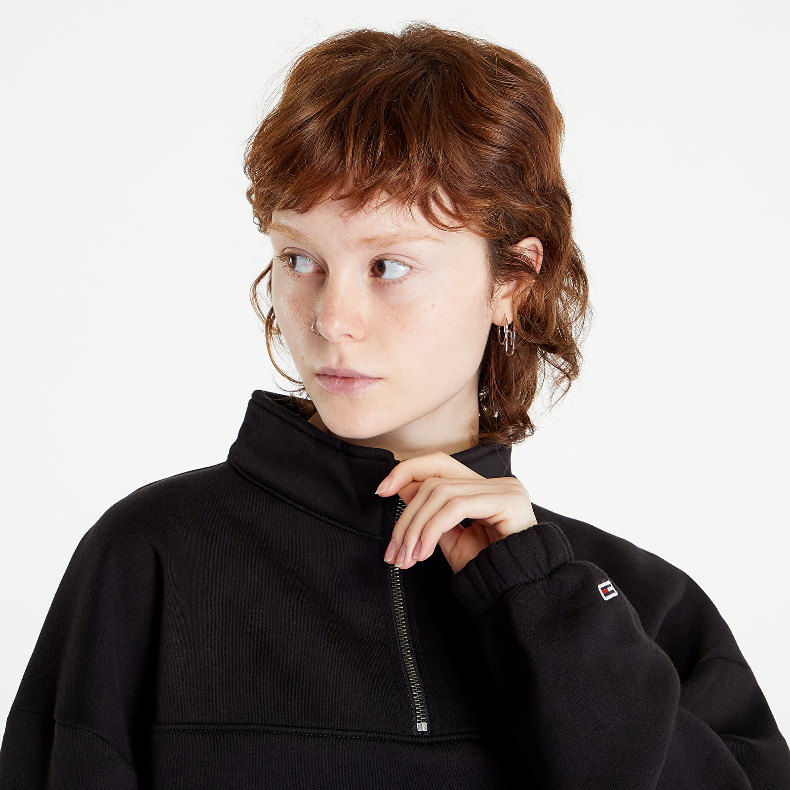 Felpe Tommy Jeans Super Crop Logo Sweatshirt Black