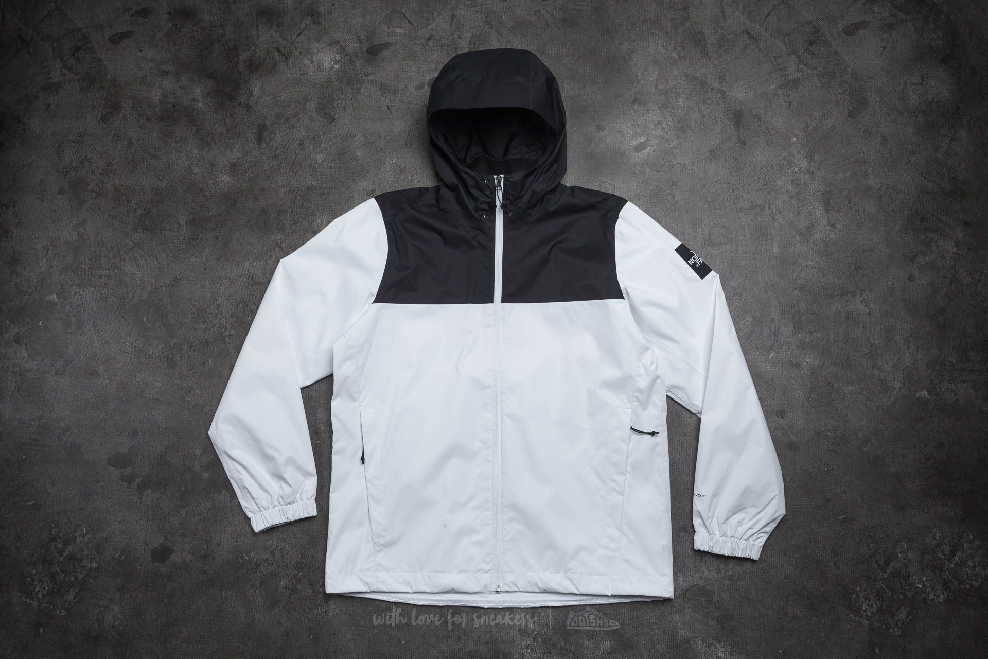 North face white windbreaker best sale