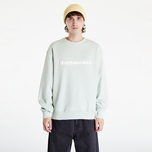 Hoodies and sweatshirts adidas Originals Pharrell Williams Basics Crew Sweatshirt Gender Neutral Linen Green Footshop