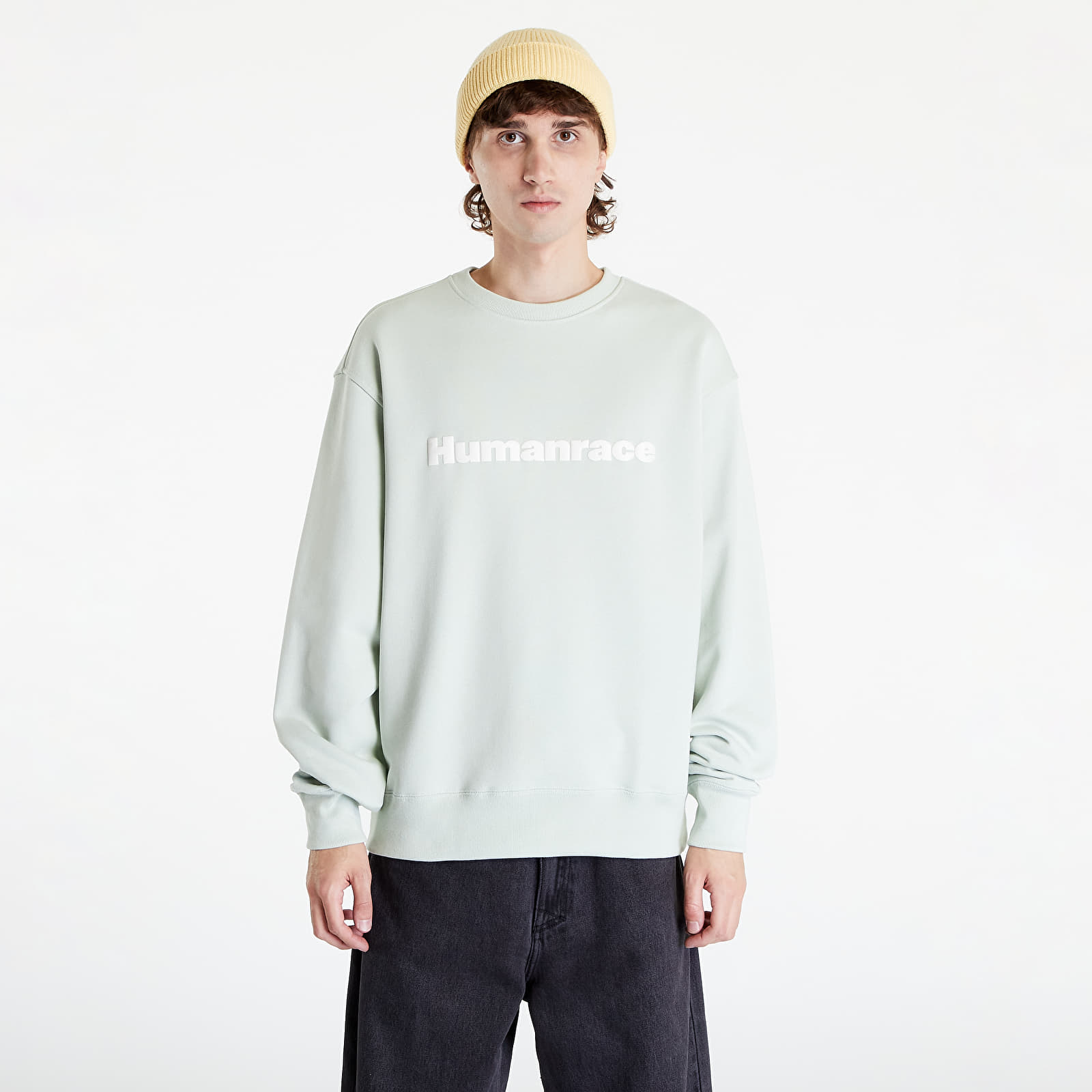 Dukserice adidas Originals Pharrell Williams Basics Crew Sweatshirt (Gender Neutral) Linen Green