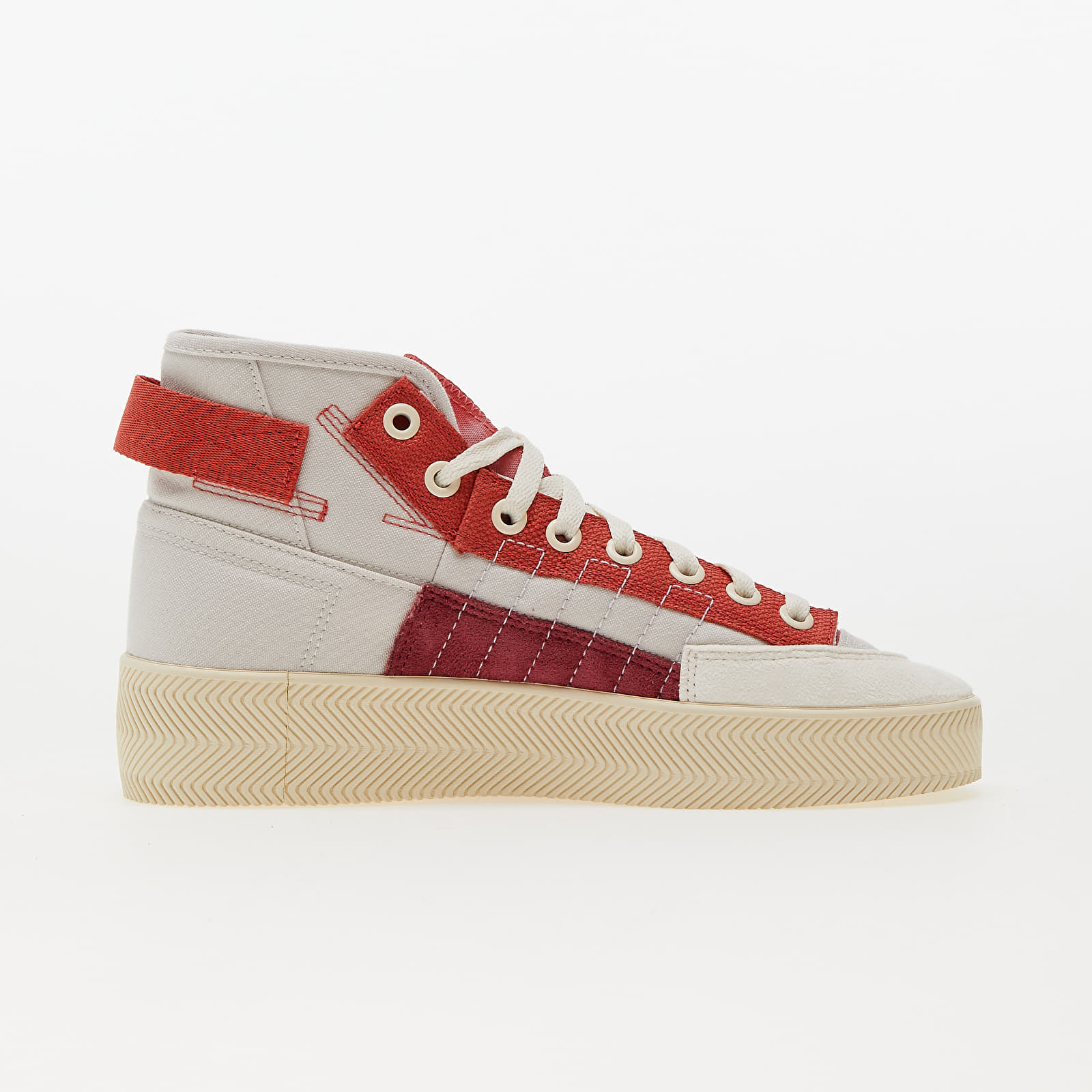 Adidas originals - nizza - baskets shop en toile - blanc et rouge