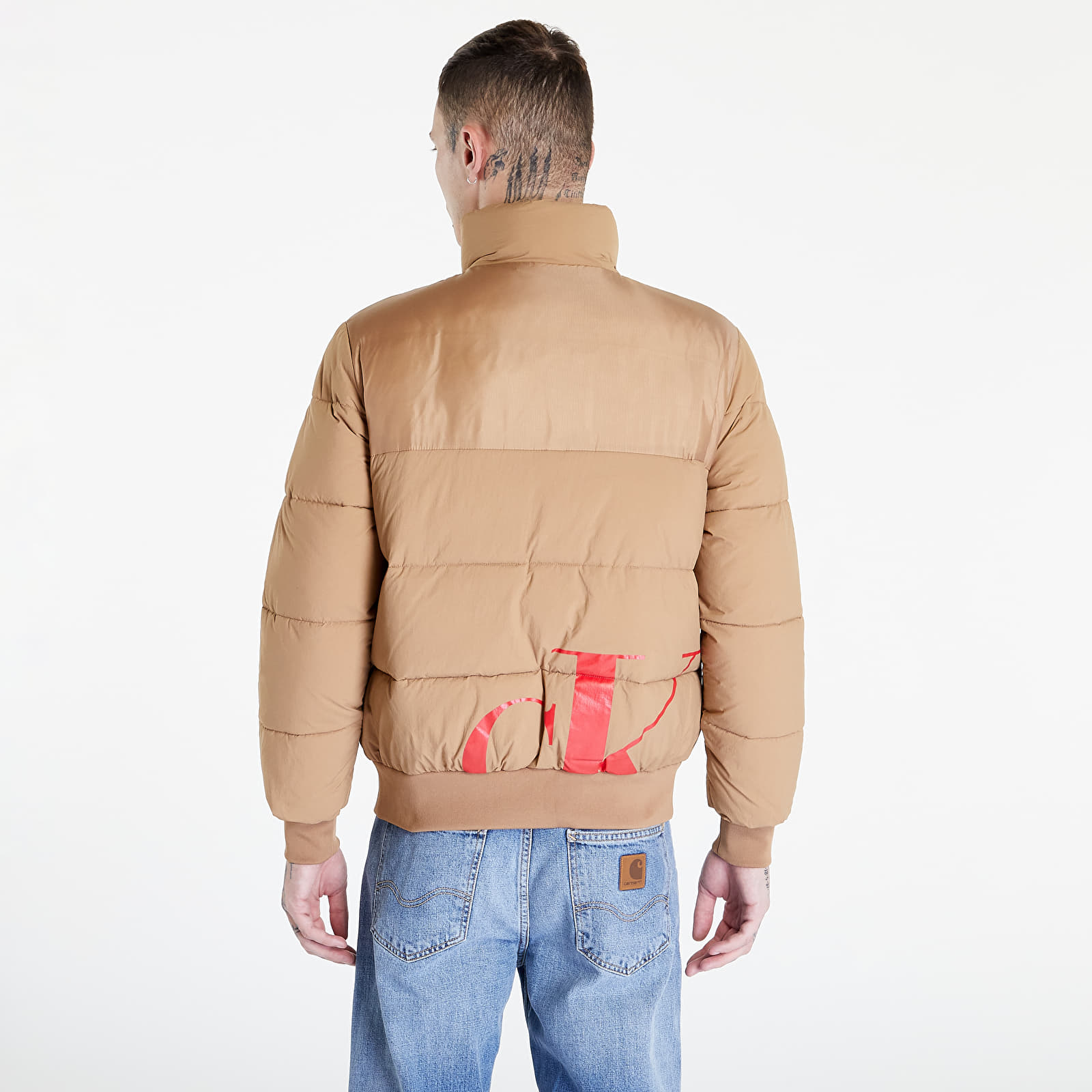 Geci Calvin Klein Jeans Cut Off Mix Media Jacket Brown