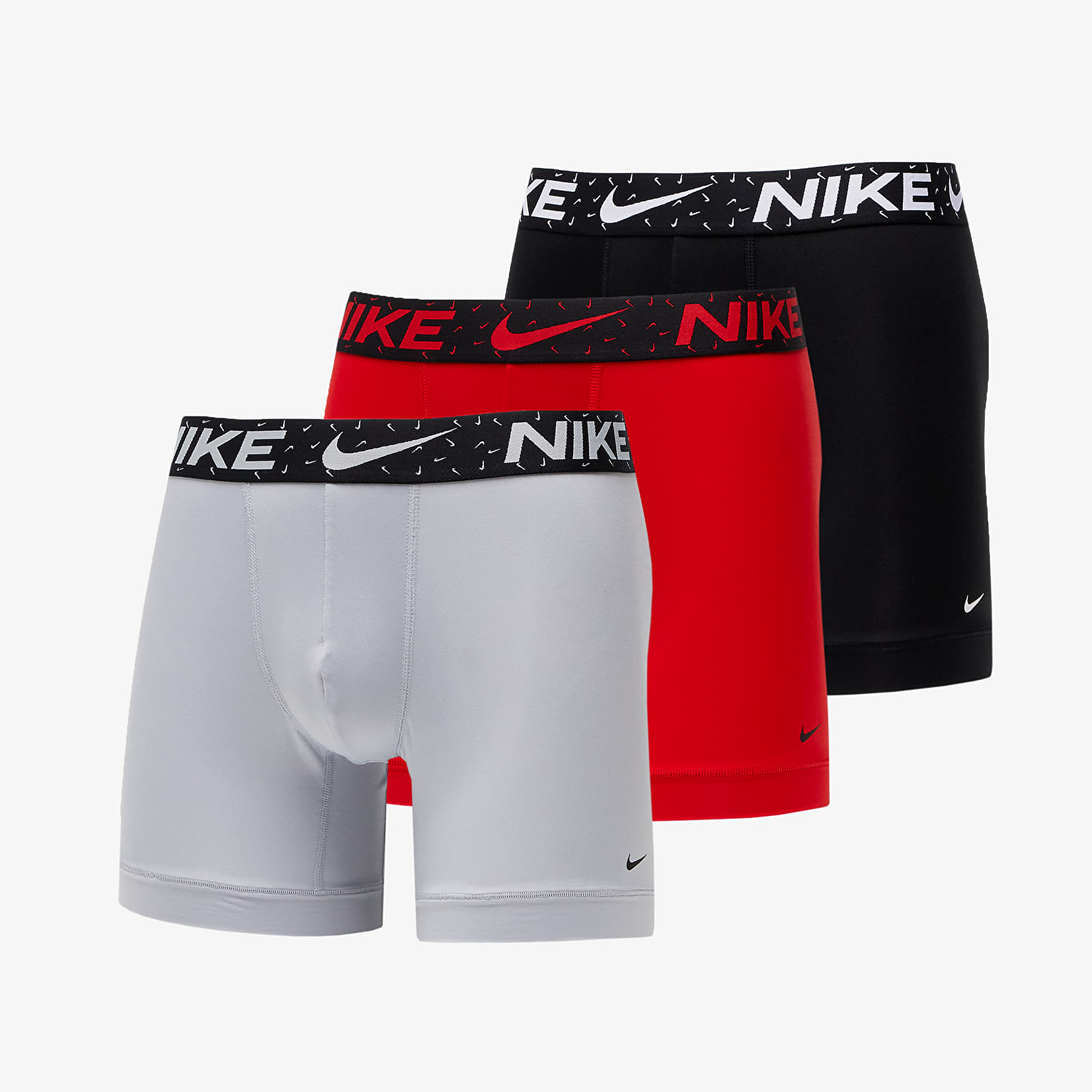 Boxershorts Nike Dri-FIT Essential Micro Boxer Brief 3-Pack Red/ Wolf Grey/  Black (Mini Swoosh)