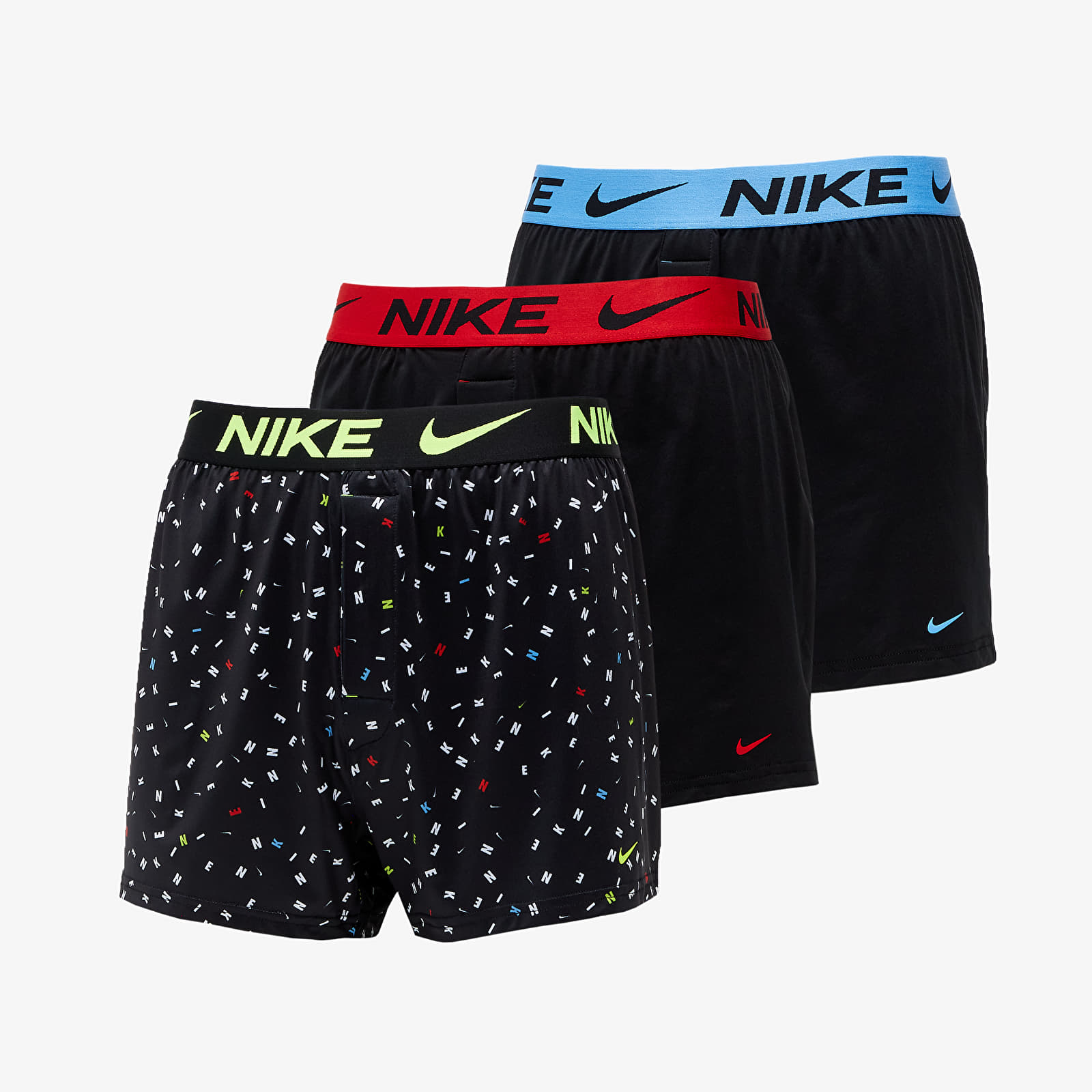 Les troncs Nike Dri-FIT Essential Micro Boxer 3-Pack Swooshfetti Print/ Black/ Uni Red
