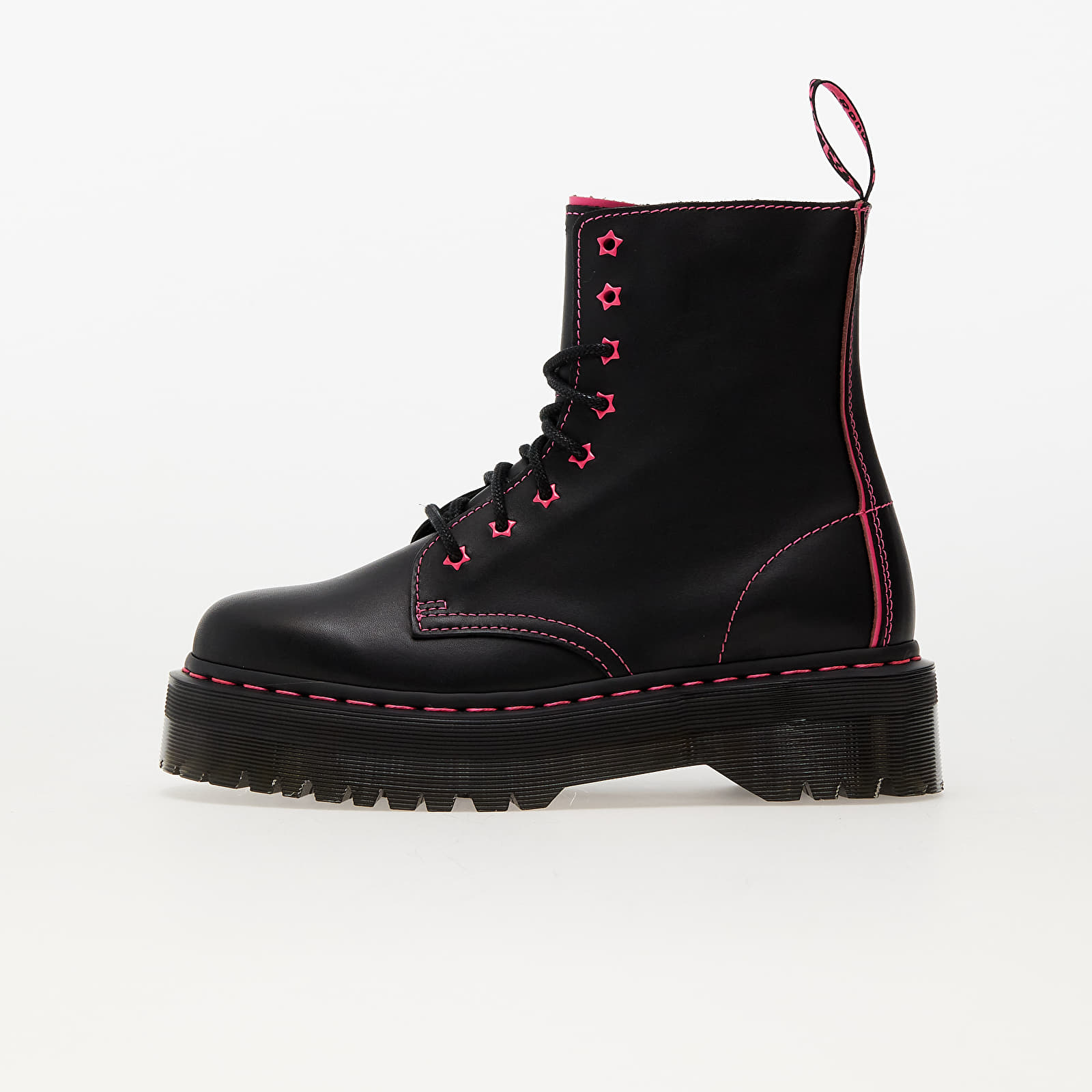 Ženski čevlji Dr. Martens Jadon II Star 8 Eye Boot Black+Clash Pink