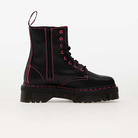Dr. Martens Jadon II Star 8 Eye Boot Black+Clash Pink | Footshop