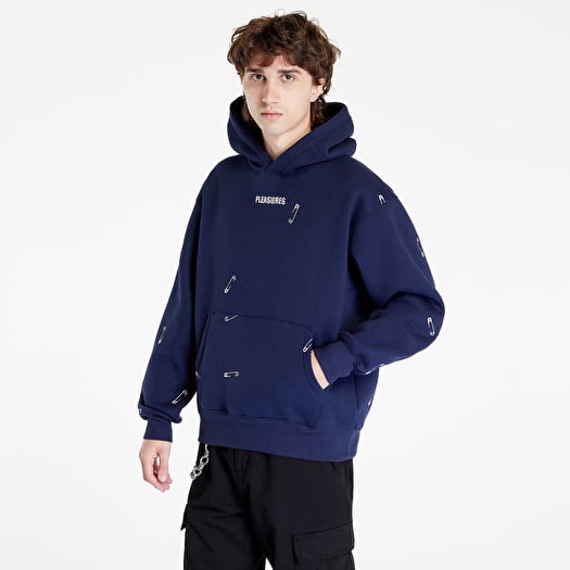 Hoodies and sweatshirts PLEASURES Safety Pin Hoodie Navy Footshop