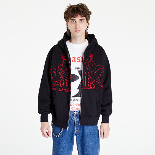 PLEASURES ジップアップフーディー/ジャケット Pleasures Men's Oe Zip Up Hoodie in Black PLEASURES