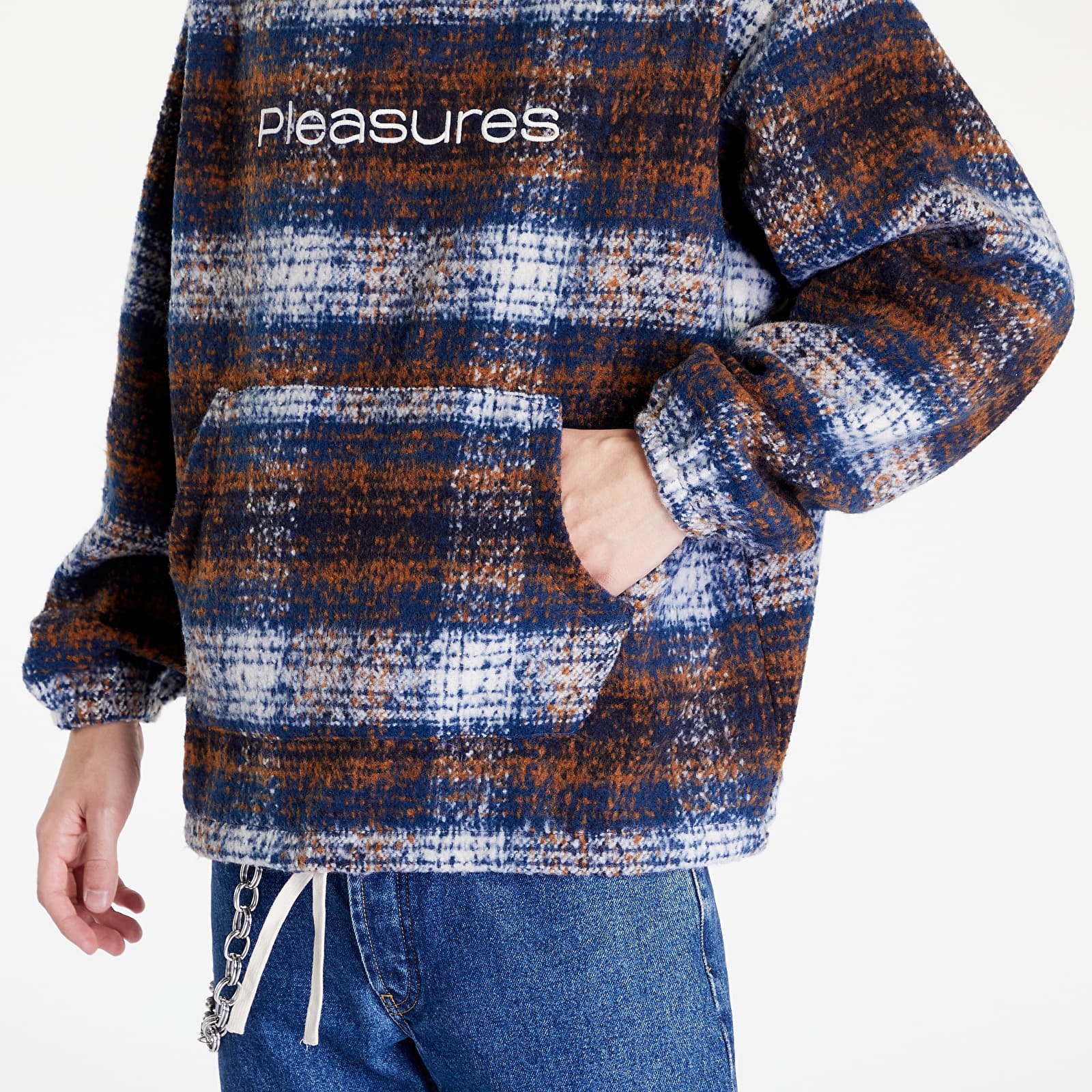 Puloverji   PLEASURES Machinist Poncho Hoody Brown/ Blue
