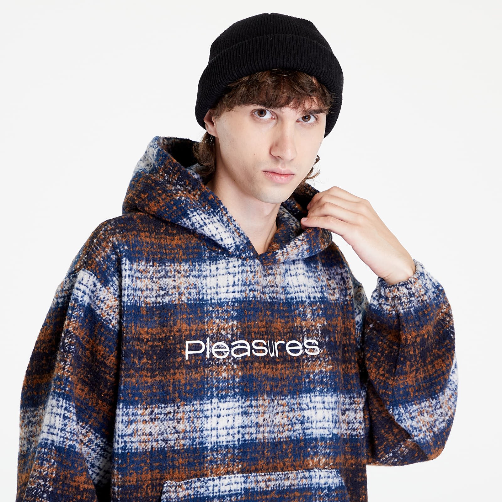 Puloverji   PLEASURES Machinist Poncho Hoody Brown/ Blue